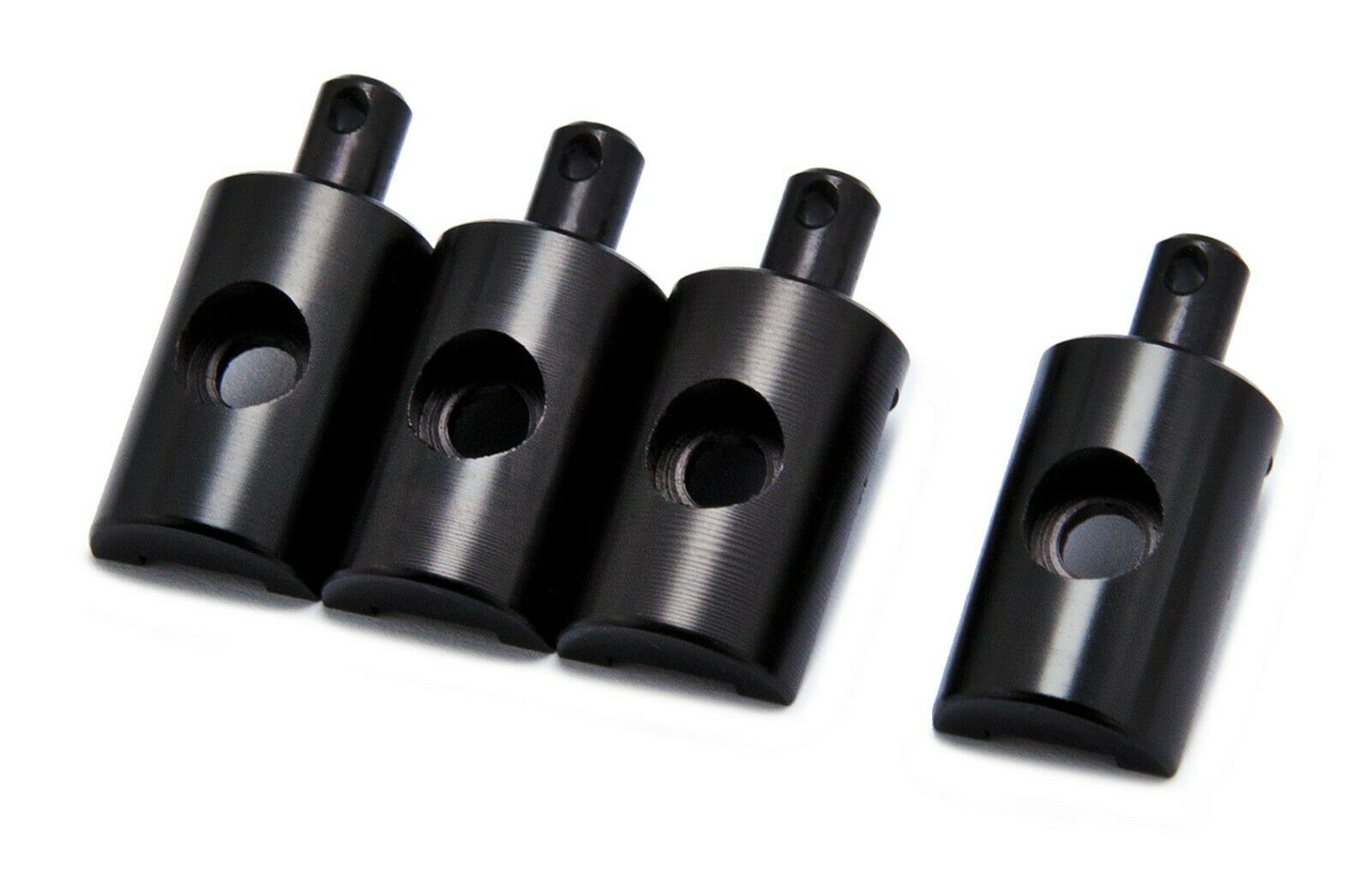 Replacement Lunchbox Aluminium BLACK Body Mounts fits Tamiya - Set of 4